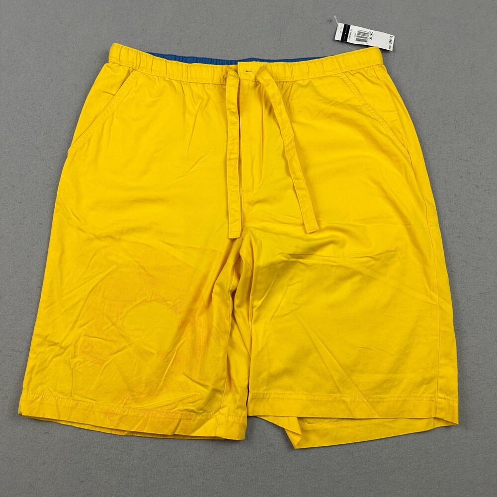 Vintage Tommy Hilfiger Shorts Men Extra Large Yellow Solid Drawstring XL 2001 *